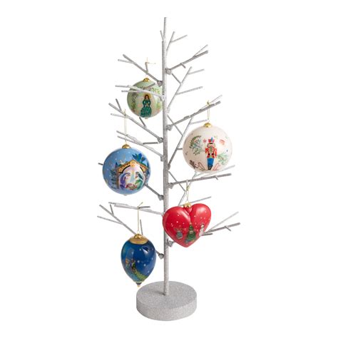 Glittered Silver Metal Tabletop Tree Decor - World Market