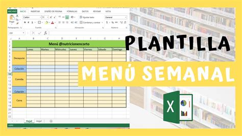 Plantilla de menú semanal en Excel Excel para nutriólogos YouTube