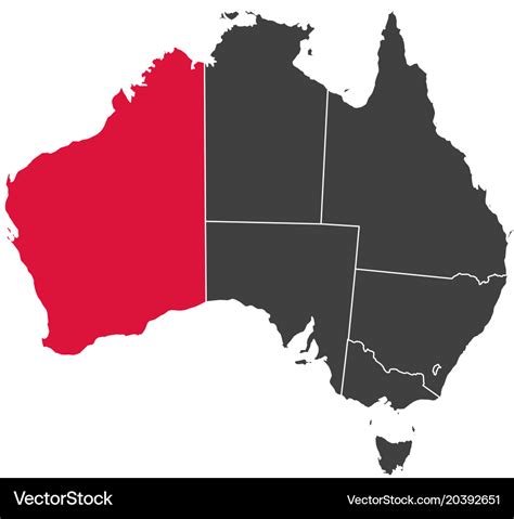 Map of australia - western australia Royalty Free Vector