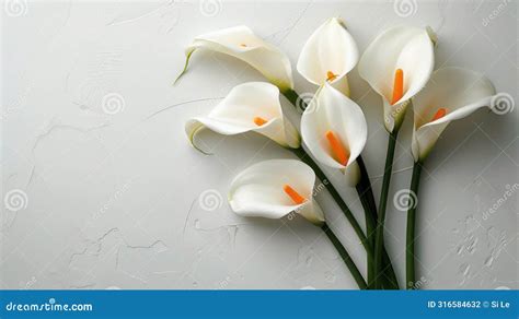 Calla Lily Sympathy Condolence Card On White Background For Loss Stock