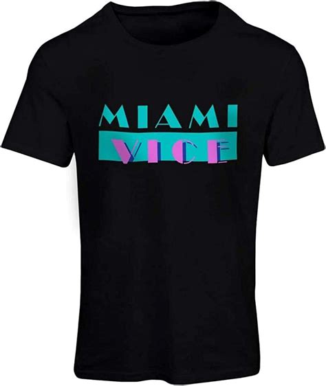 Miami Vice Vintage T Shirt Retro 80` Tv Series Men Tee Black 3xl