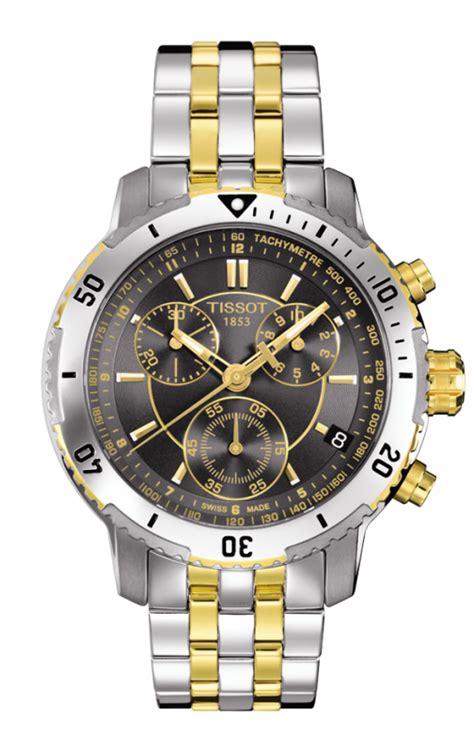 Tissot T Prs Quartz Chronograph Two Tone Grey