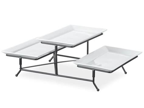 onemore  tier serving tray collapsible tiered stand  ceramic