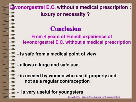 PPT - Emergency contraception (MAP) without a medical prescription