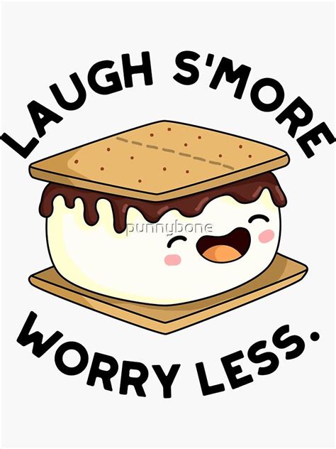 Laugh S More Food Pun Sticker By Punnybone Artofit