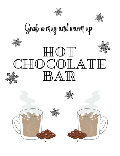 Hot Chocolate Bar Sign Printable Instant Digital Download Hot Cocoa Bar Sign Hot Chocolate