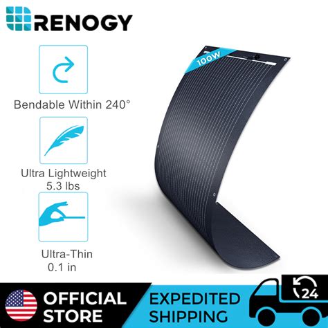 Renogy Black Division W Lightweight Monocrystalline Solar Panel Semi