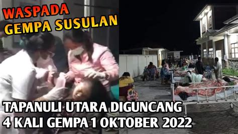 Tapanuli Utara Diguncang Kali Gempa Oktober Waspada Gempa