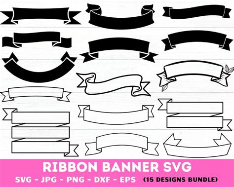 Ribbon Banner Svg Banners Svg Ribbon Svg Bundle Banners Svg For