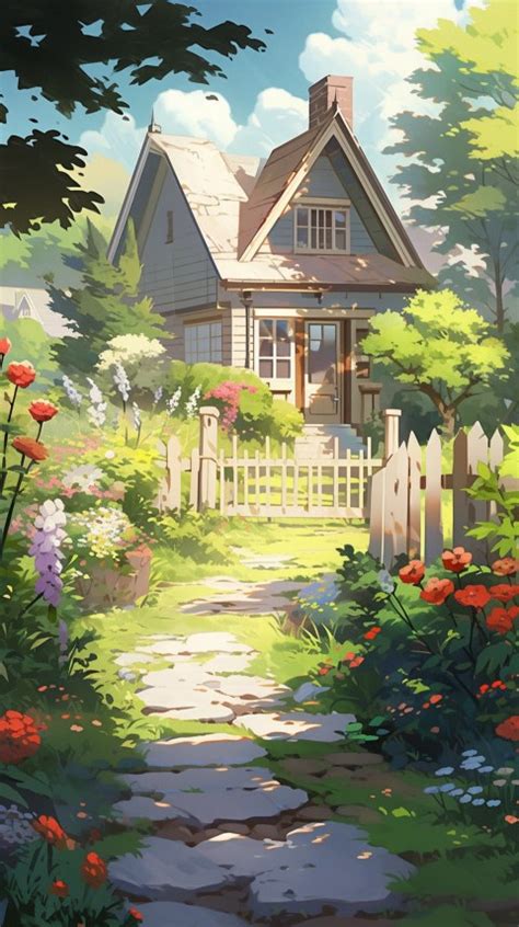 Anime Village House Nature Landscape Aesthetic 409 Wallpaper Images