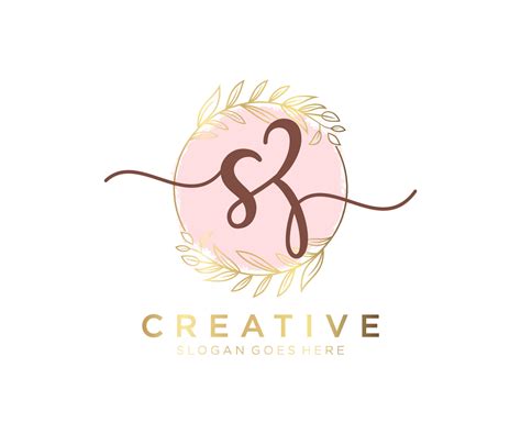 Initial Sz Feminine Logo Usable For Nature Salon Spa Cosmetic And