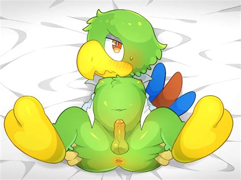 Rule 34 Anthro Anus Ass Avian Bird Disney Erection Feathers Genitals Green Body Green Feathers