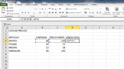 Formula Para Multiplicar Cantidades En Excel YouTube