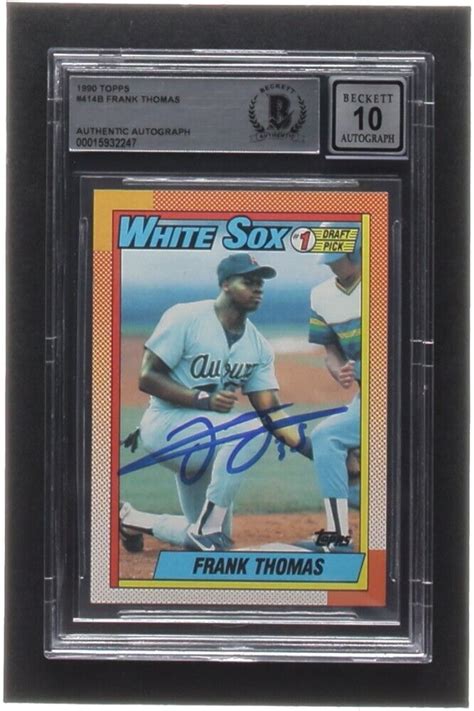 Frank Thomas Signed 1990 Topps 414b Rc Bgs Auto Grade 10 Ebay