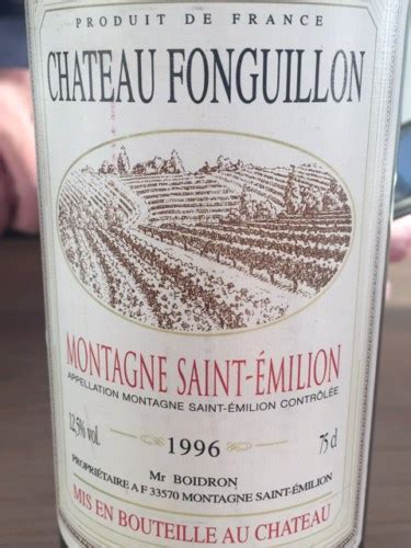 Ch Teau Fonguillon Montagne Saint Milion Vivino United States