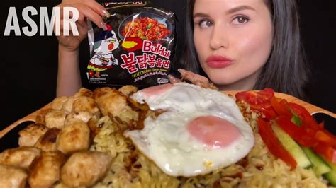 Asmr Spicy 🌶 Fire Noodles Mukbang No Talking Asmr Eating Sounds