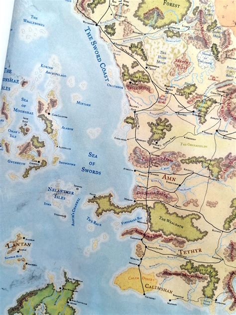 Faerûn Color Scroll Map Dnd Map of Faerun Forgotten Realms | Etsy