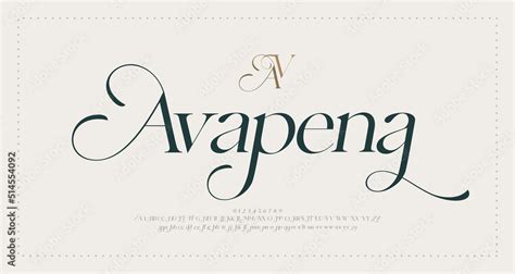 Wedding logo alphabet font and number. Typography luxury classic ...