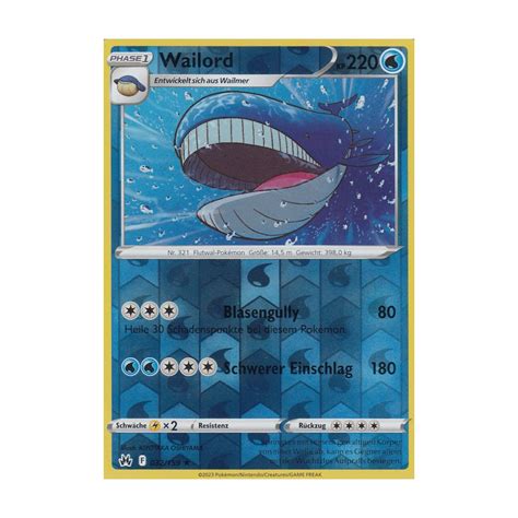 Wailord Reverse Holo Zenit Der K Nige Pokemon Karte Kaufen