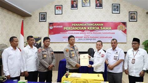 Kpu Dan Polres Kota Sidimpuan Teken Mou Pengamanan Pemilu Tribun