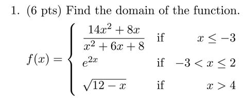 Solved 6 Pts Find The Domain Of The Function