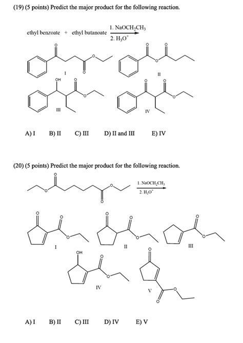 Points Predict The Major Product For The Following Reaction