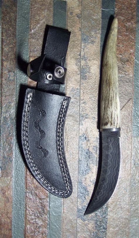 Cuchillo Hecho A Mano Personalizado Con Damasco Acero Single Edged