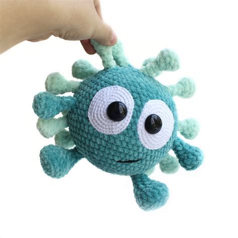 Crochet Plush Virus Toy Microbe Toy Halloween Home Decor Etsy