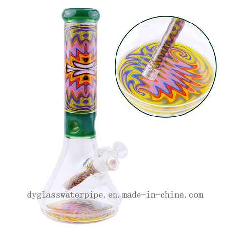 Newest Rainbow Decal Thick Bottom Beaker Glass Water Pipes China