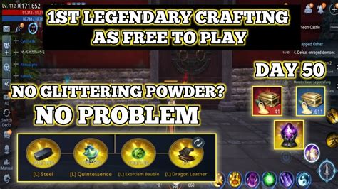 Mir4 1st Legendary Crafting Day 50 No Glittering Powder No