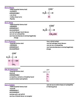 Biol Final Study Guide Biol Exam Study Guide Ch Noncovalent