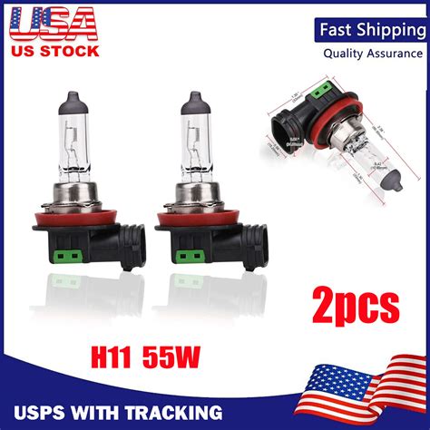 Light Bulbs 2Pcs H11 Halogen Car Headlight 55W 12V Auto Low Beam