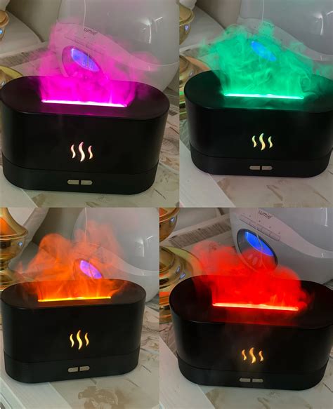 Fire Diffuser Aroma Scent Humidifier Rgb Led Flame Fireplace Etsy Australia