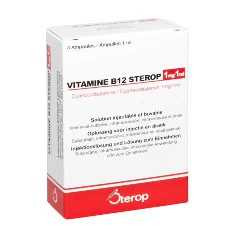 Vitamine B12 Cyanocobalamine 1 Mg 3 Ampoules Sterop