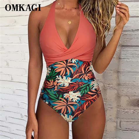 OMKAGI Woman One Pieces Swimsuit XL Swimsuit Push Up Female Sexy Cut