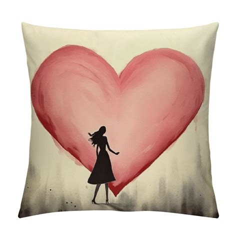 Nawypu Valentines Day Pillow Covers Watercolor Pink Love Heart