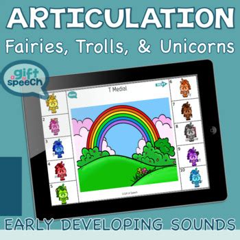 Articulation No Prep Boom Cards Unicorns Fairies Early Developing Sounds