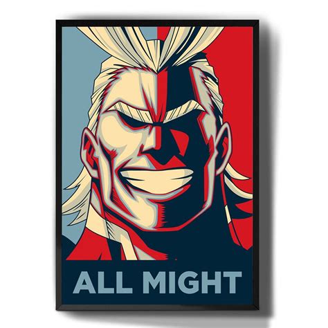 Quadro Decorativo Emoldurado All Might Boku No Hero Anime Arte Para