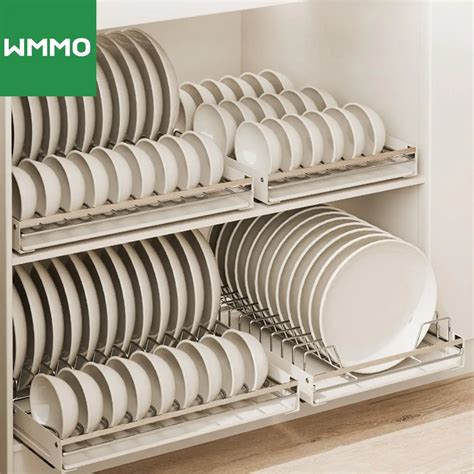 Wmmo Pull Out Bowl Dish Storage Rack Kitchen Storage Rack With Slide