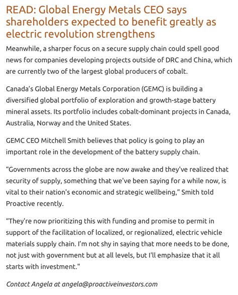 Global Energy Metals Corp Tsxv Gemc Otcqb Gblef On Twitter Global