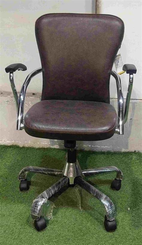 Mid Back Brown Leather Office Chair at Rs 7500 in Siliguri | ID ...