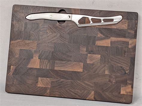 Medium Butcher Block Walnut W Cutco Cheese Knife Hardenbrook Hardwoods