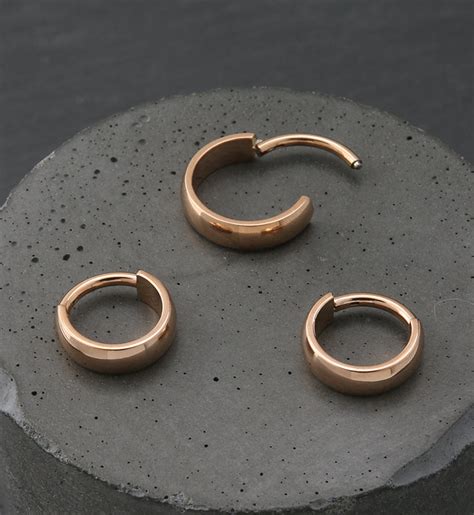 Rose Gold Pvd Smooth Titanium Hinged Segment Ring