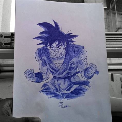 Goku ballpoint pen art. #pendrawing #penart #bic #biro #art #animeart # ...