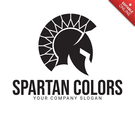 Spartan Warrior Helmet Color Logo Design Template Free Design Template