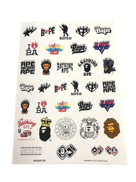 Bape A bathing Ape Bape Head stickers sheet | Grailed