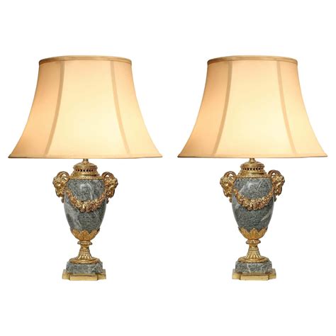 Pair Of French Th Century Louis Xvi Style Marble And Ormolu Lamps For