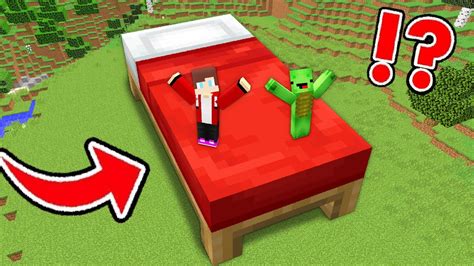 Mikey And Jj Found The Biggest Bed In Minecraft Challenge Maizen Mazien