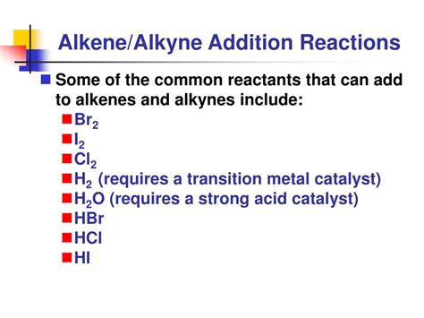 PPT - Alkene/Alkyne Addition Reactions PowerPoint Presentation, free ...