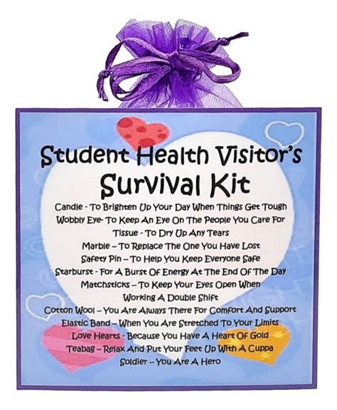 Student Health Visitor S Survival Kit Fun Novelty Gift Card